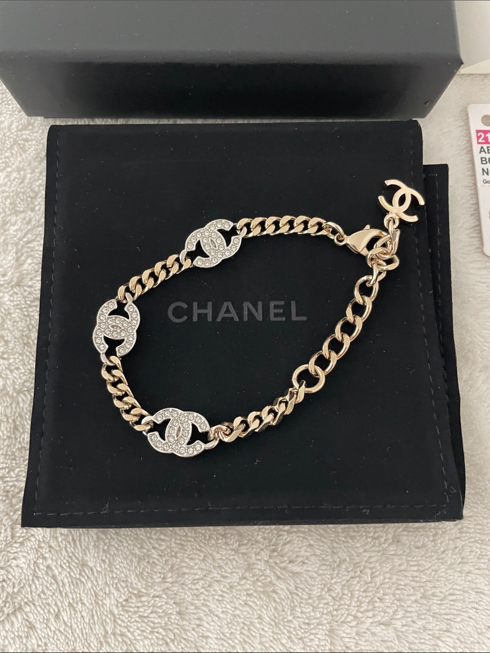 Chanel strass crystal CC bracelet